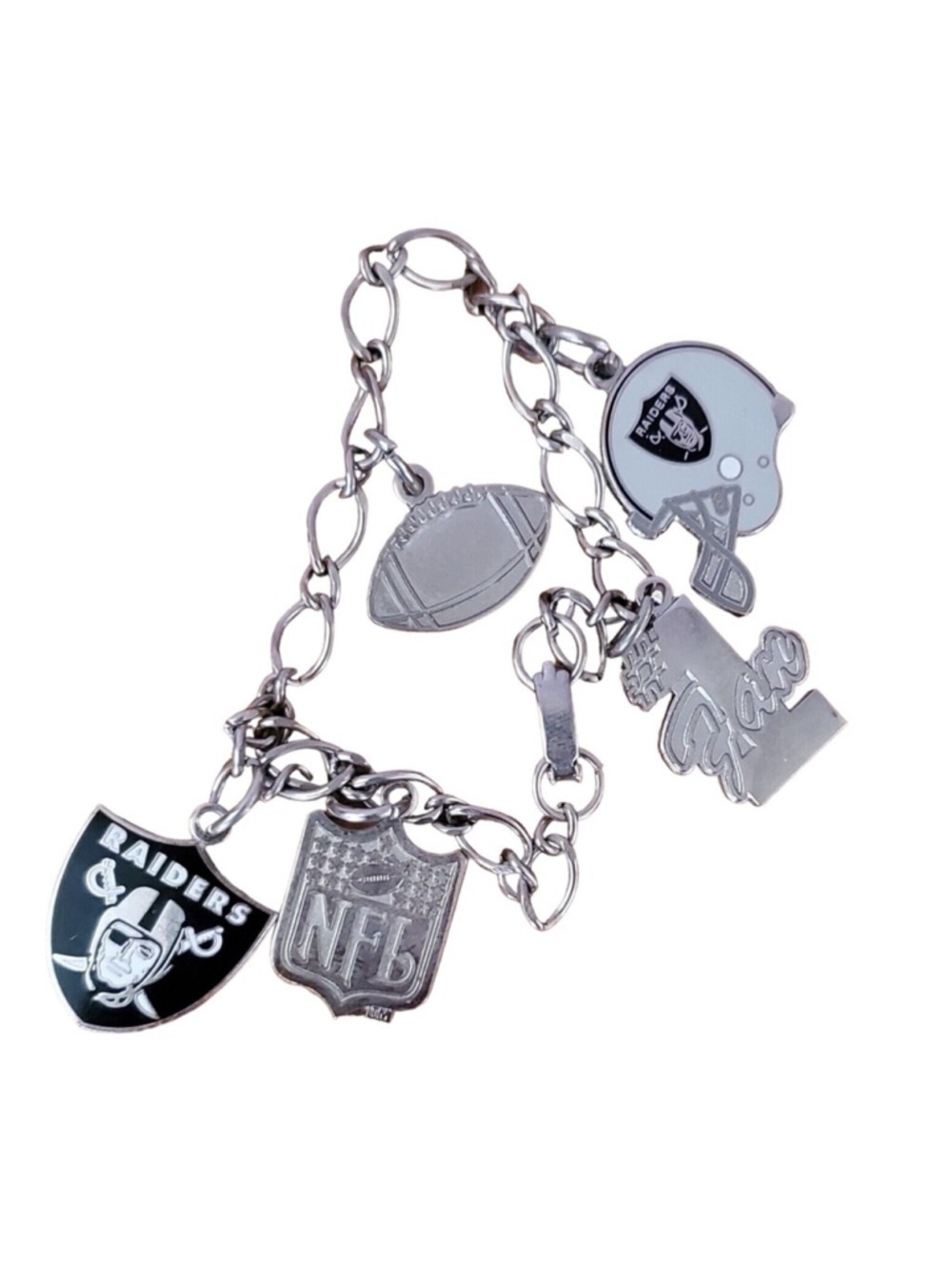 Oakland Raiders Wincraft NFL Bracelet With 5 Charms